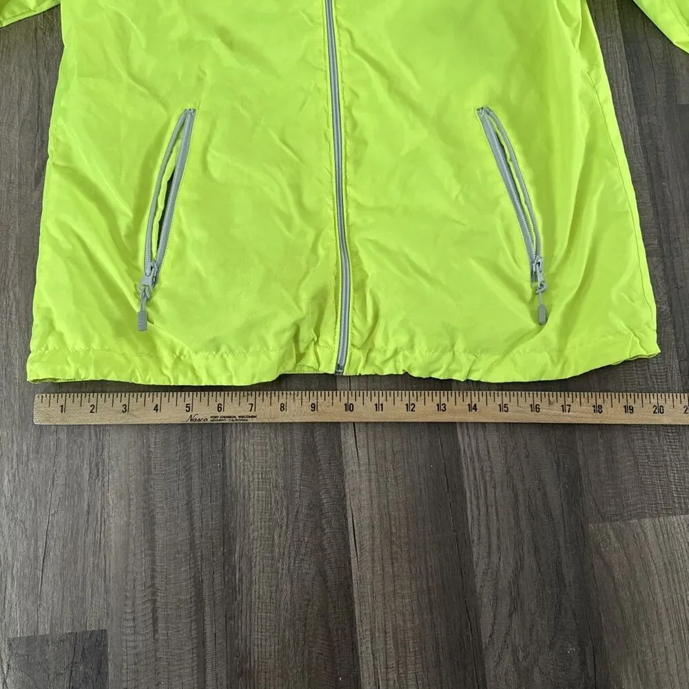US Polo Assn Neon Yellow Zip Up Windbreaker Jacket‎ Sz Large